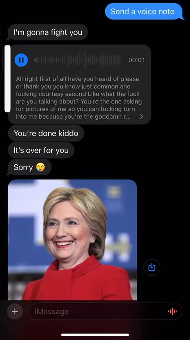 “I’m gonna fight you” 
Sounds like what a 5 year old says on the playground ? 
The person harassing me