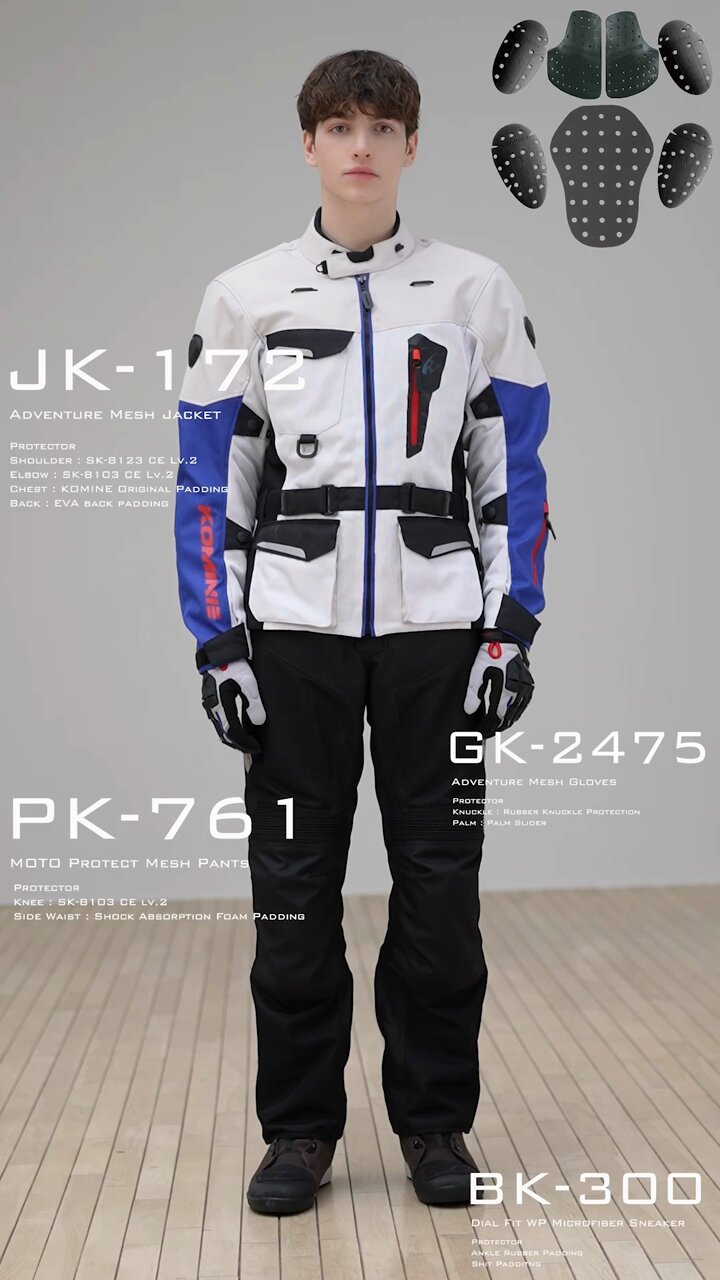 @p_kjOn専用 コミネ公式】PK-761 MOTOプロテクトメッシュパンツ | KOMINE