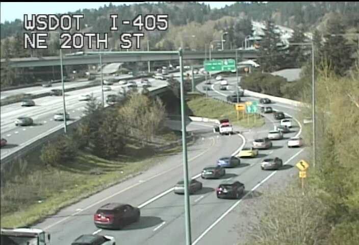 ベルビューの北行きのI-405オフランプからWB SR