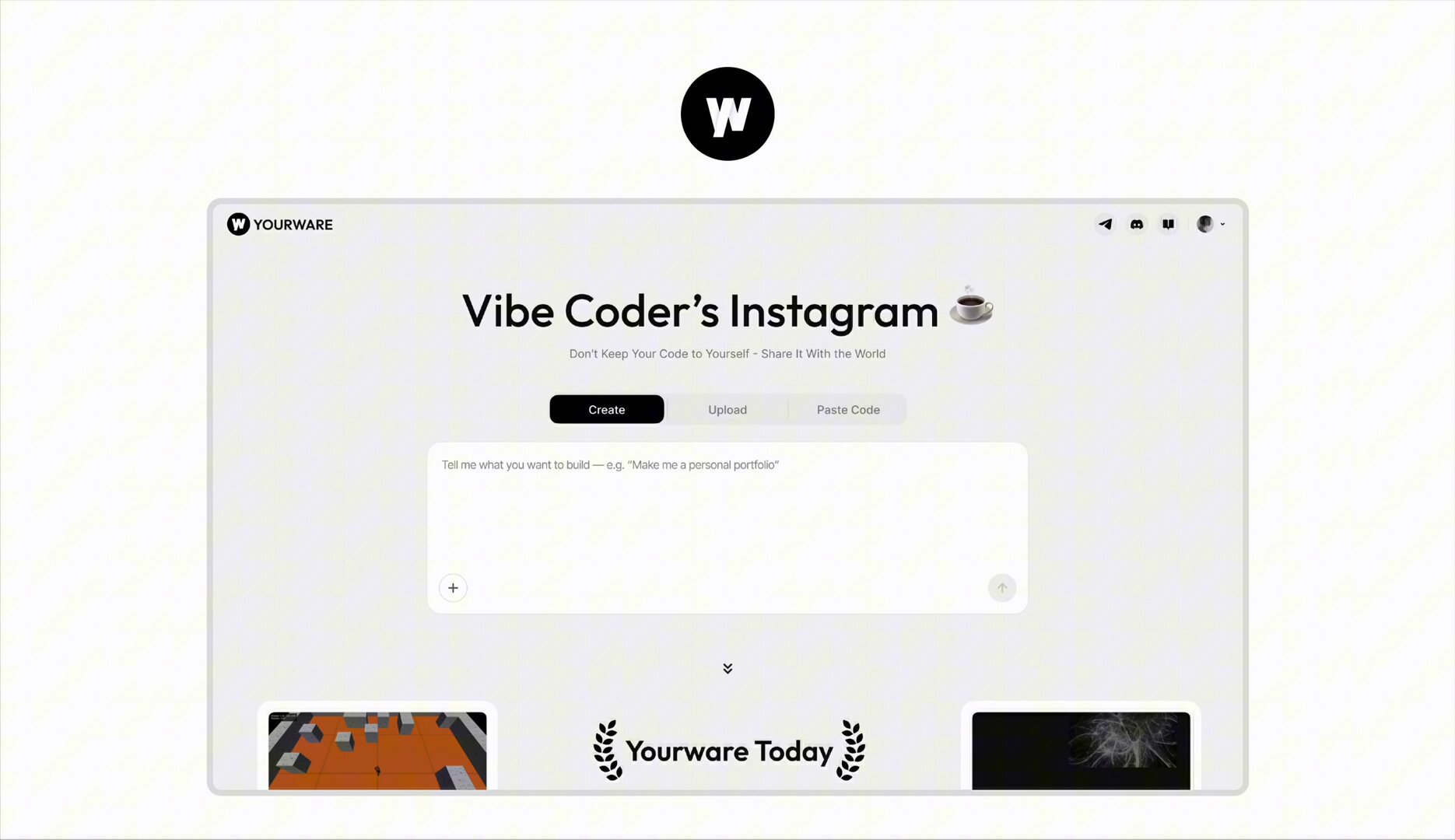 YourWare Vibe Coding Interface Screenshot