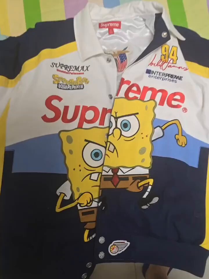 Supreme® SpongeBob SquarePants ジャケット Supreme SpongeBob SquarePants Jeff Hamilton Racing Jacket