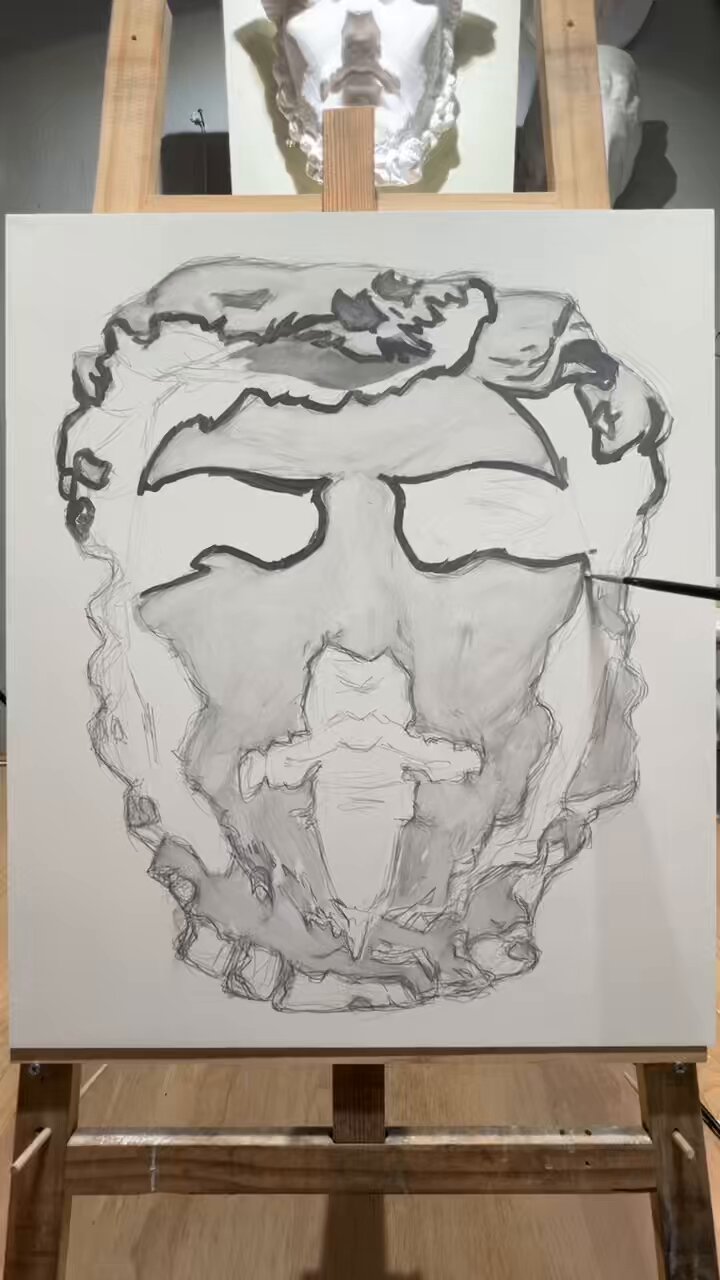 真作 新谷琇紀 1974年作 肉筆デッサン画 素描 ペン画 神戸の