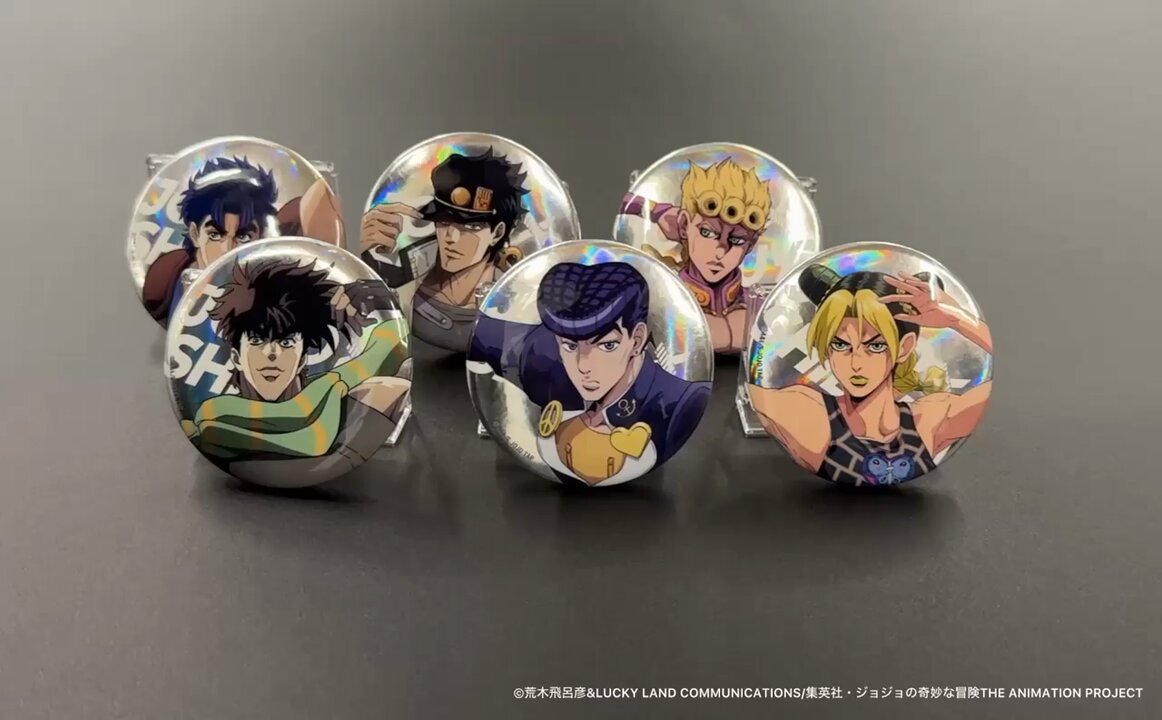 ジョジョの奇妙な冒険 オーロラ缶バッジ ジョセフ JOJODAY shibuya JOJO×SHIBUYA 缶バッジ ジョナサン ジョセフ 承太郎 仗助