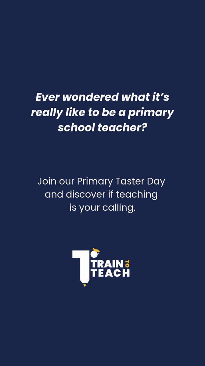 Find out if teaching is for you at our Primary teacher taster days. We have two events coming up in Hoddesdon - reserve your space today
6 May 2025: Roselands Primary School, Hoddesdon
12 June 2025: The Cranbourne Primary School, Hoddesdon#linkinbio #primary #tasterday pic.twitter.com/RJbfLGTPgi
