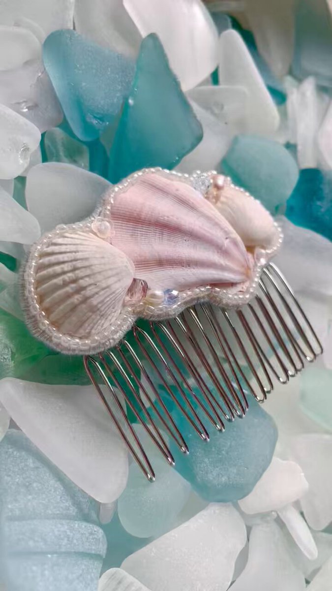 海のサチ🌊シーグラス×ビーズ刺繍アクセサリー (@umi_no_sachi4) / X