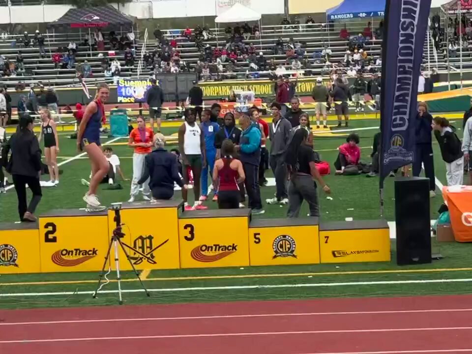 rooted.wings on X: "Reese Hogan, the champion in this weekend's triple jump at CIF Southern Section Finals. When the boy who stole first place got off the podium, Reese took her rightful