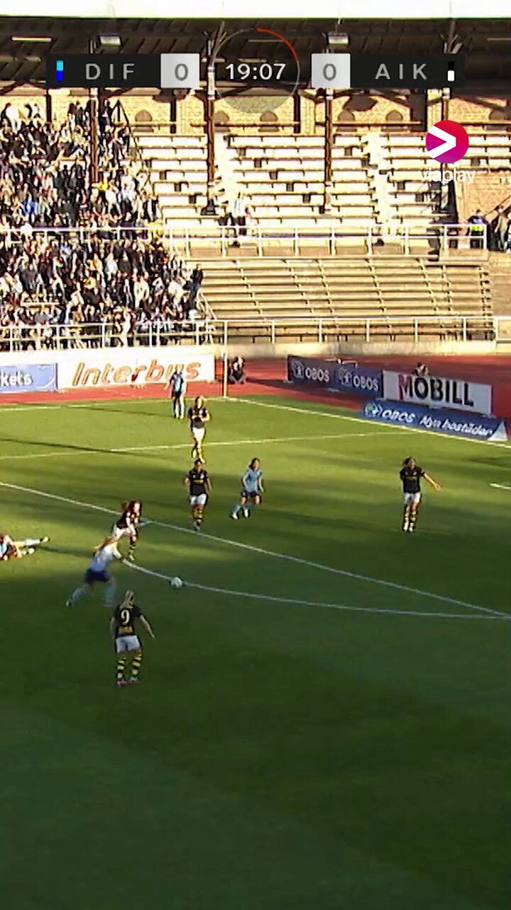 Therese Sessy Åsland💥Djurgården tar ledningen i Stockholmsderbyt mot AIK efter lagkaptenens fullträff