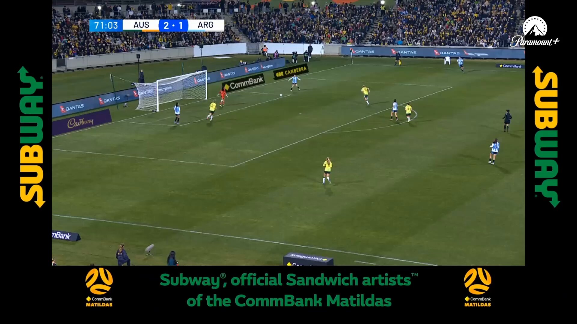 Emily Van Egmond is there to profit from Heyman's tenacity and the Novocastrian makes no mistake 💥#Matildas #AUSvARG