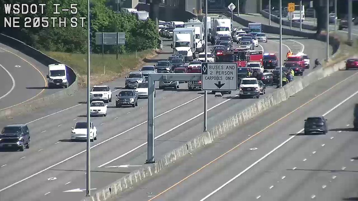 在#Mountlaketerrace的SR 104（MP 178）的I-5 Southbound