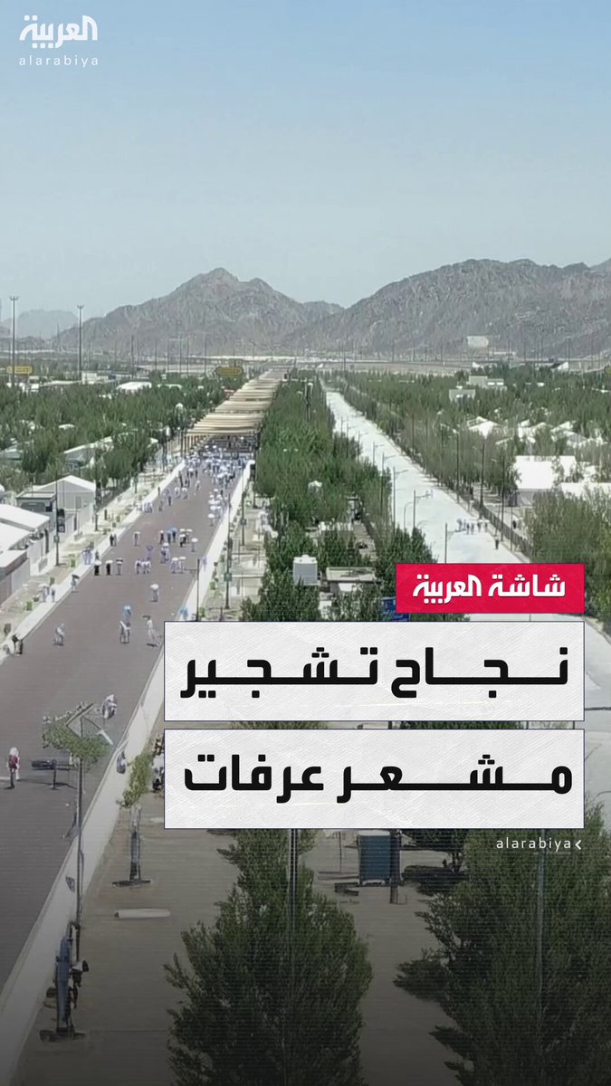 نحو 20 ألف شجرة.. مراسل العربية سلطان السلمي: عملية تشجير مشعر عرفات نجحت في خفض درجات الحرارة _في_الحج #السعودية 