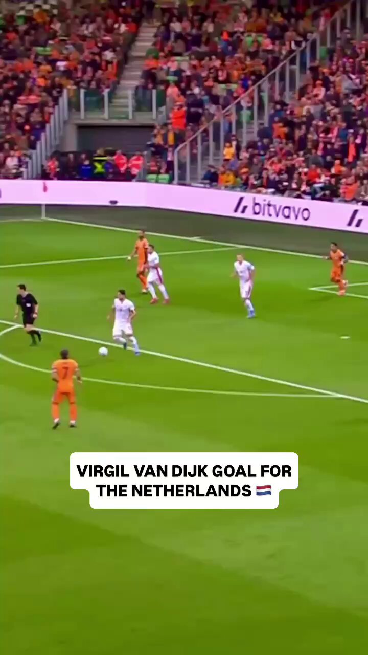 Virgil van Dijk scored a first half goal for the Dutch in World Cup Qualifiers 👏🇳🇱