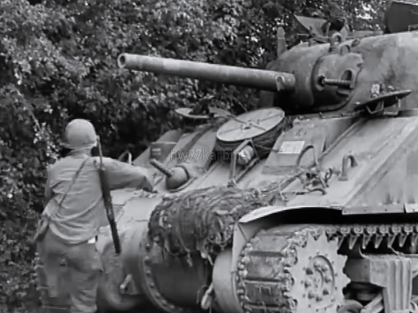 hw97karbine on X: "Sherman tank recovered near Omaha Beach after being  knocked out by an armor piercing shot through the mantlet in June 1944. The  projectile appears to have glanced off the