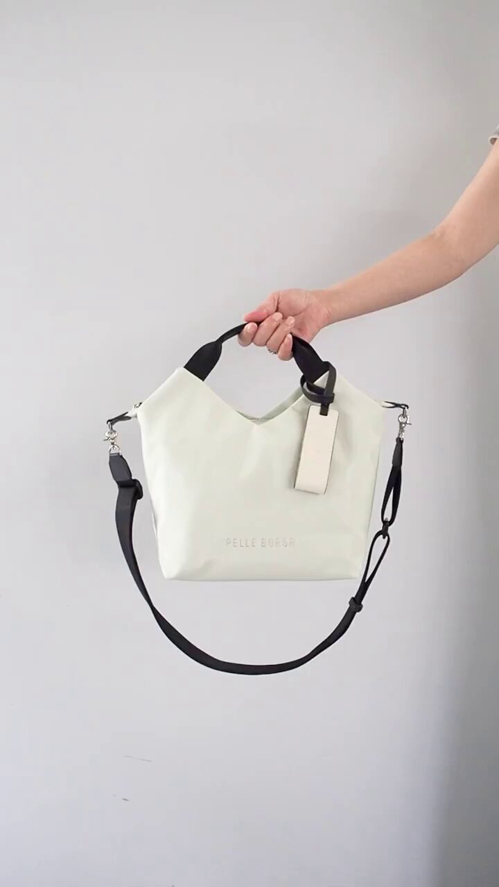 美品✨PELLE BORSA ペレボルサ ナイロン＆本革ハンドバッグ 白 楽天市場】【10％クーポン】ペレボルサ バッグ PELLE BORSA