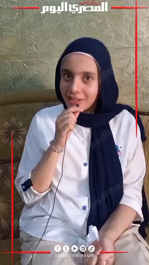 "حلمي أدخل كلية الطب".. أول ظهور للطلاب ميرال الأولى على الشهادة الإعدادية بالمنيا. تصوير صهيب حمزاوي 