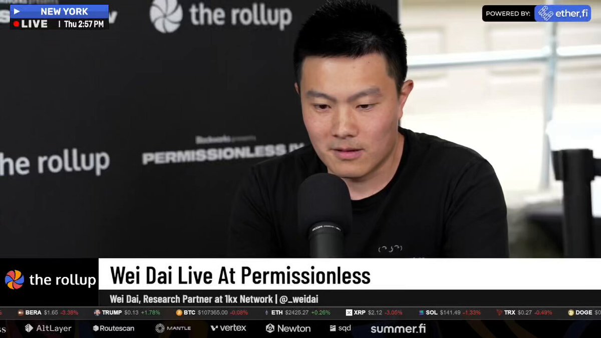 Wei Dai speaking at Permissionless Conference