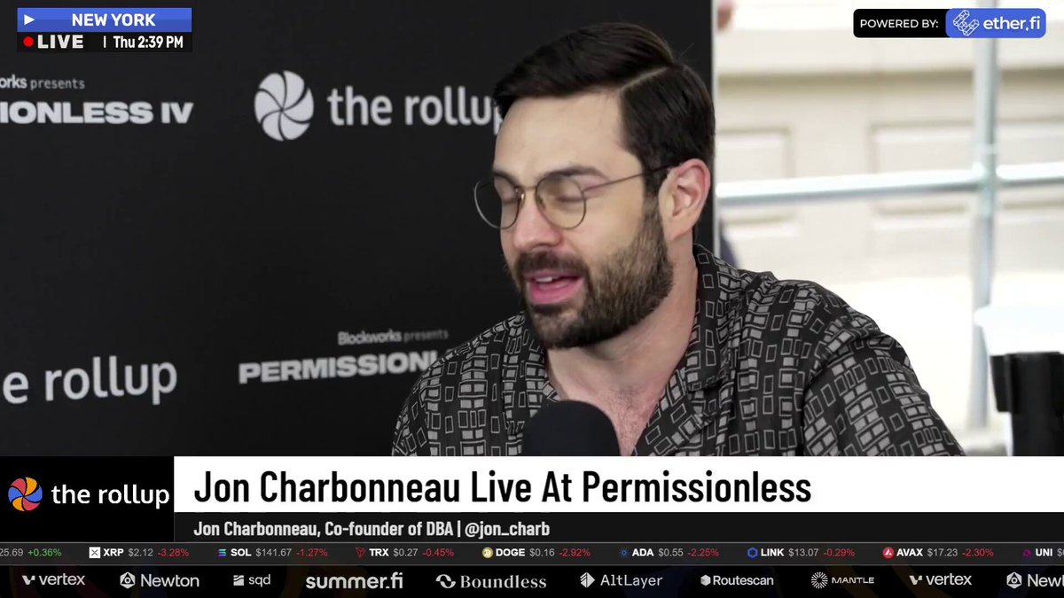 Jon Charbonneau speaking at Permissionless IV