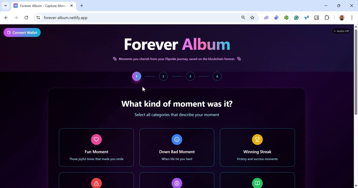 Forever Album wallet connection interface