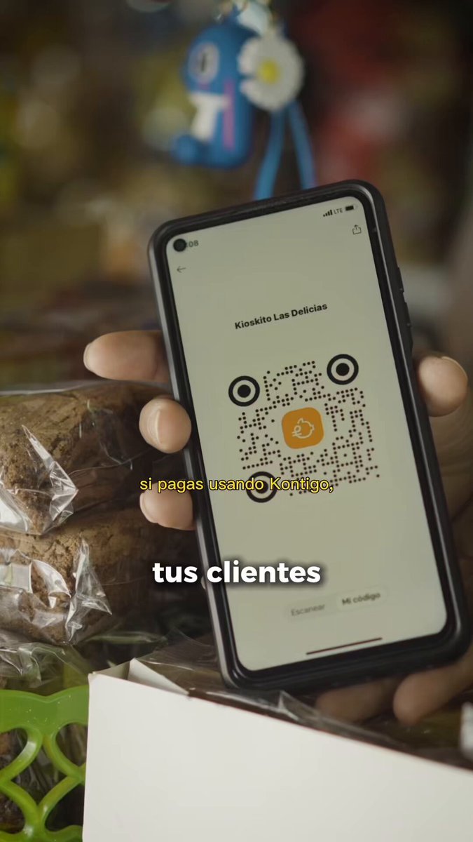 رمز USDC Universal QRcode من تطبيق Kontigo أثناء العمل