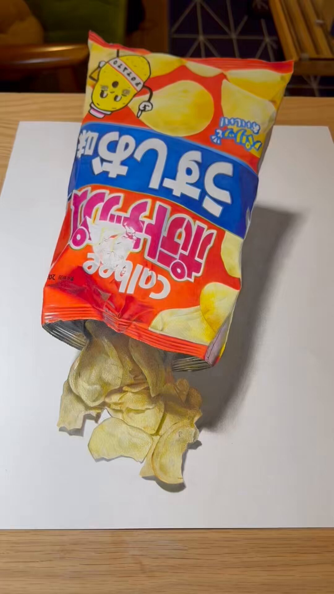 色鉛筆画 ポテトチップス(原画) 色鉛筆で描くリアルなポテトチップスの描き方解説 - YouTube
