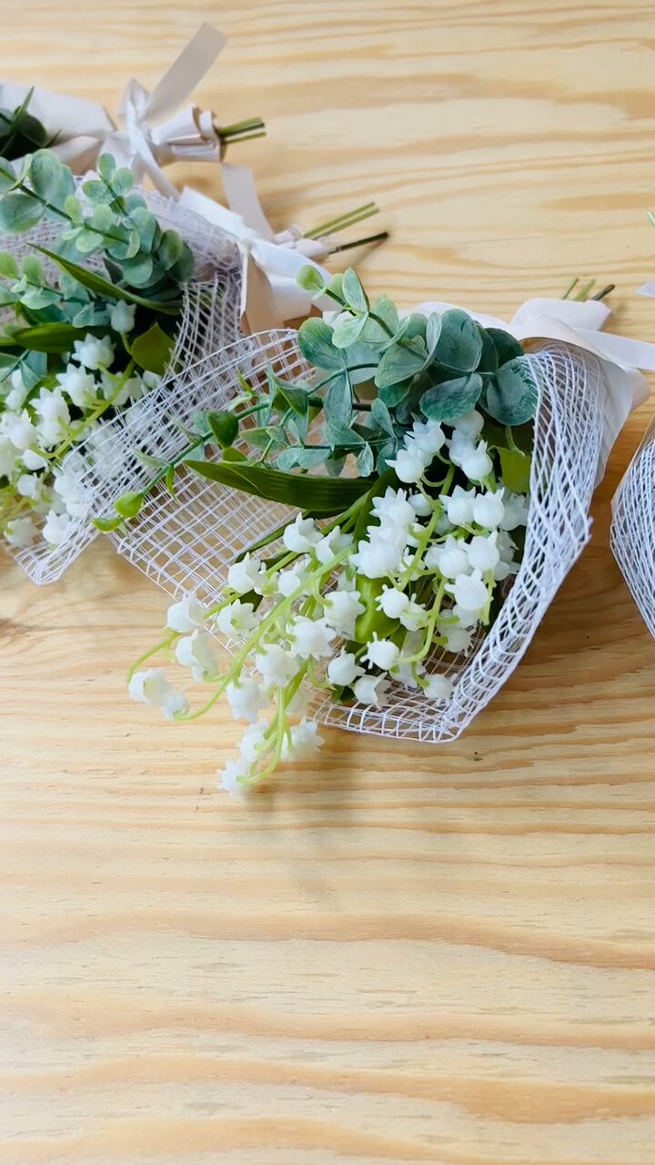 ＊素敵❤️すずらんアレンジ&amp;タグ＊ 折り紙 すずらんの花 立体 Origami Lily of the valley flowers