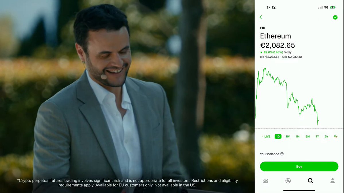 Robinhoodのモバイルperps取引インターフェース