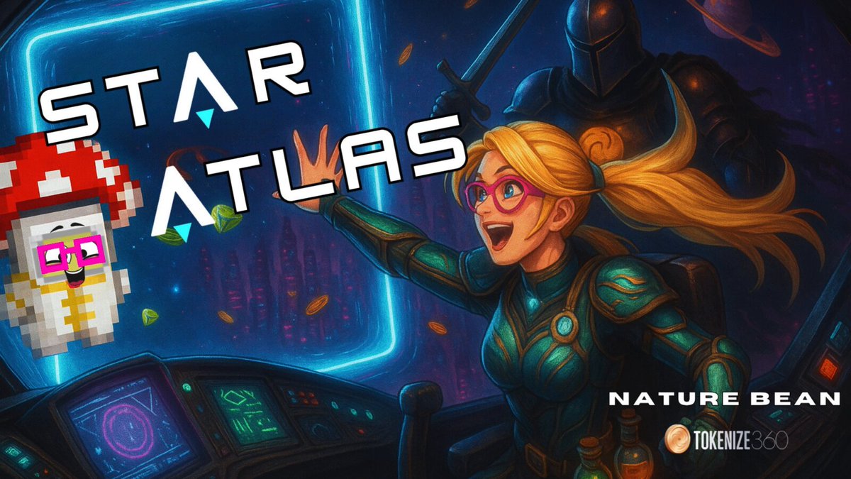 Star Atlas宣传图，展示了未来感环境中的角色