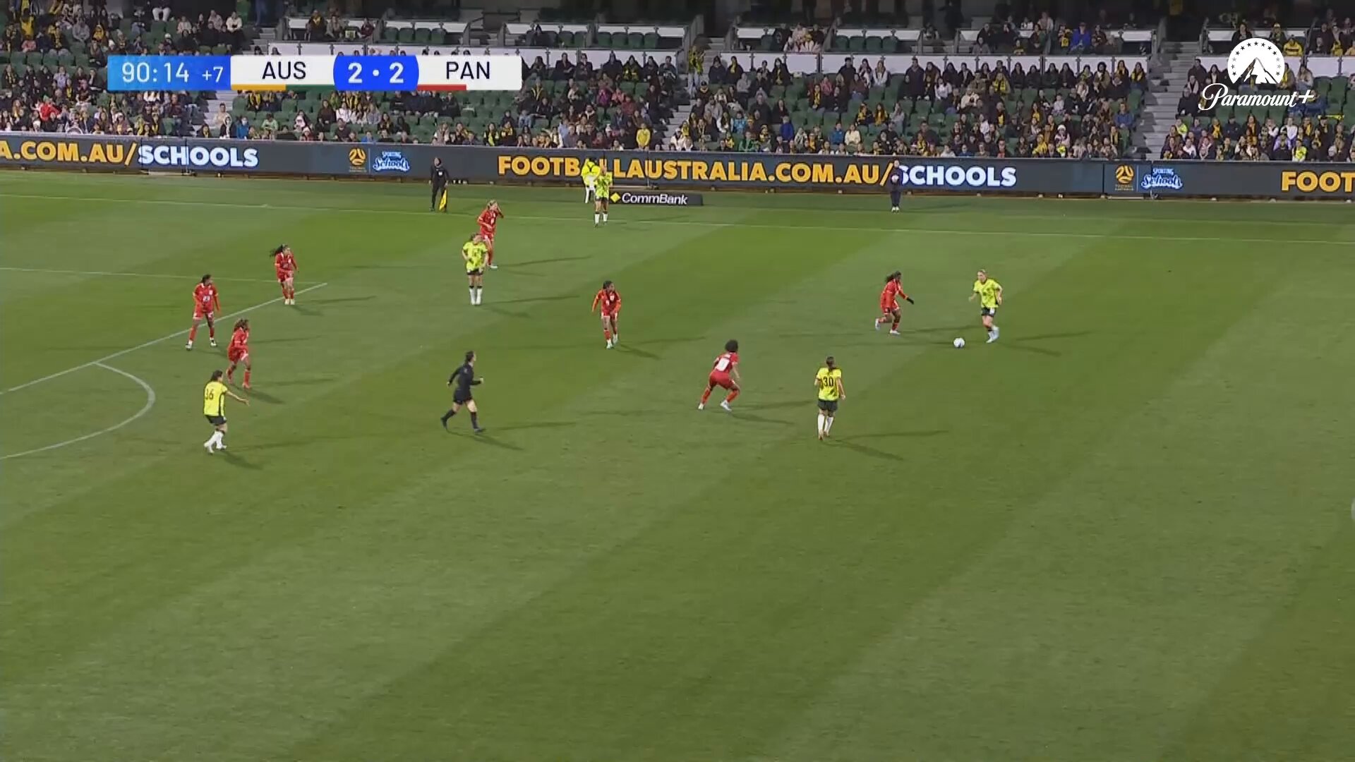 Charli Grant is the match winner in injury time after finishing from a quality looping Nevin cross 🤩🎥: @ParamountPlusAU#Matildas #AUSvPAN #WAtheDreamState