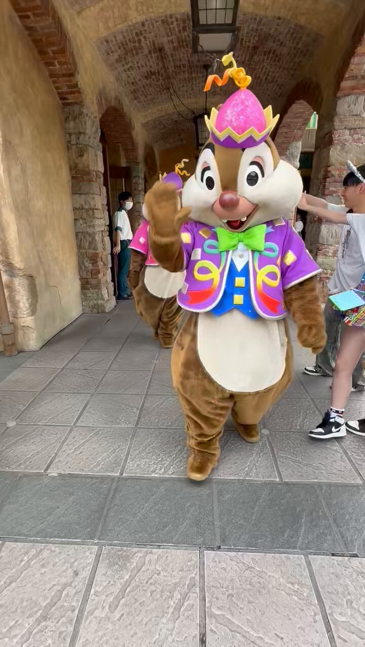 チデです(*^^*) 元気に動くチップとデールがかわいい🐿🐿³₃³₃ アニメーション