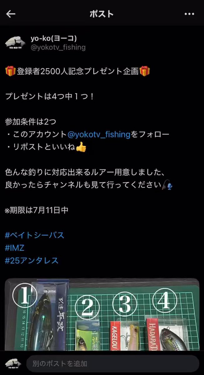 yo-ko(ヨーコ) (@yokotv_fishing) / X