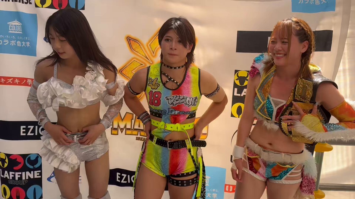 🔹大阪大会のメインを飾った岩谷麻優＆山岡聖怜＆心希の試合後コメント