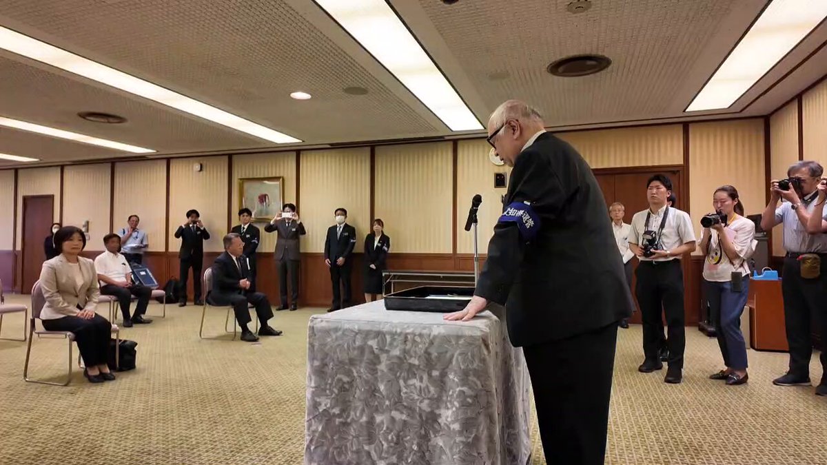Image for the Tweet beginning: 当選証書付与式の様子です。

改めて身が引き締まる思いです。

#水野こういち  
#国民民主党 #愛知県選挙区 