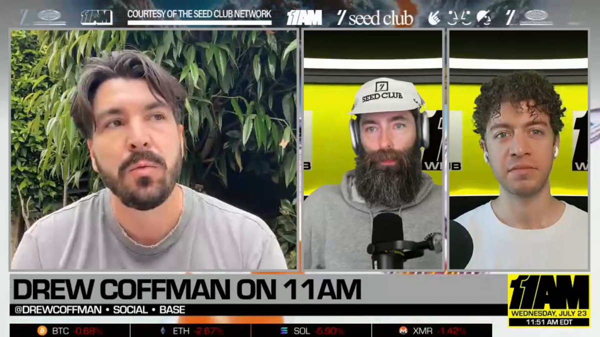 Drew Coffman이 11AM with Seed Club에서 암호화폐 온보딩에 대해 논의하는 모습
