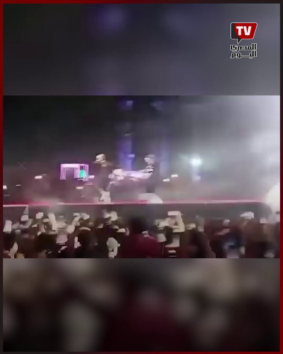 لحظة سقوط صاروخ ألعاب نارية خلال حفل محمد رمضان في الساحل الشمالي 