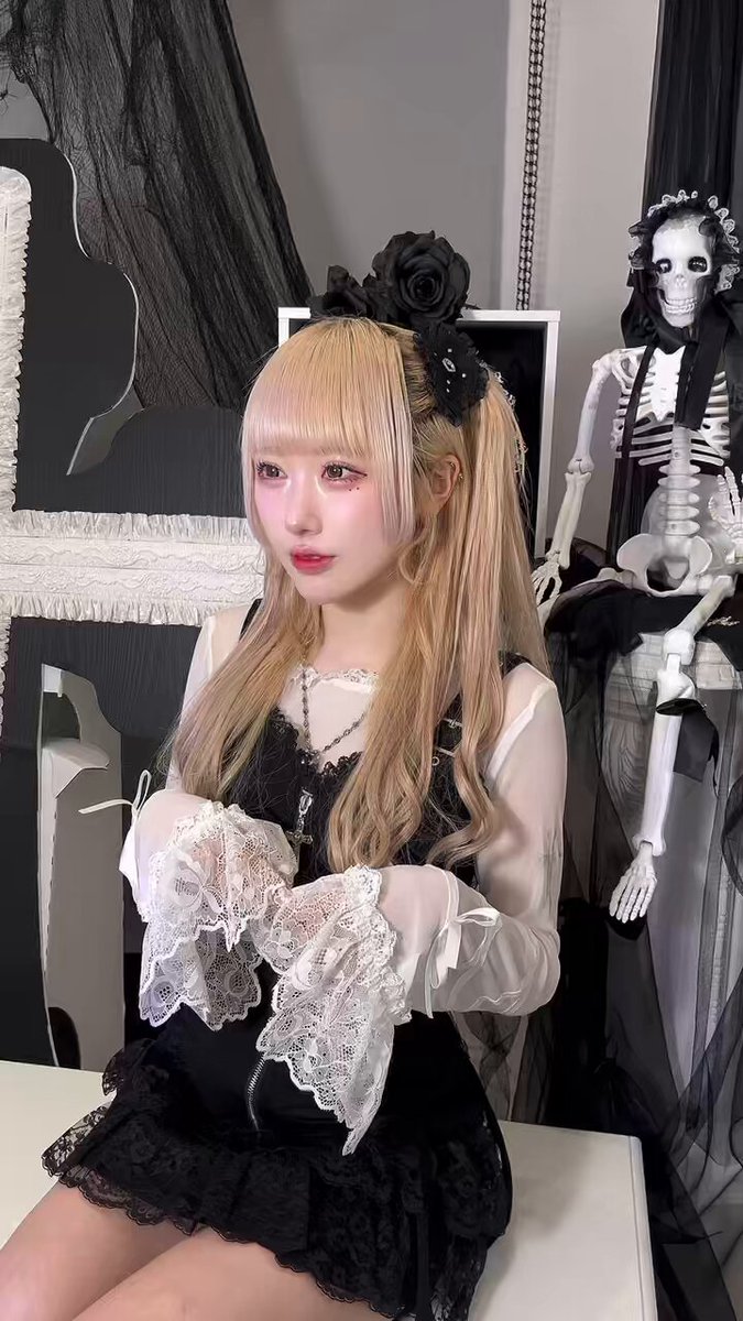 【すぐ到着❢】ディムモアール様新作　日傘♡ DimMoire【ディムモアール】骸のGothic日傘/Black