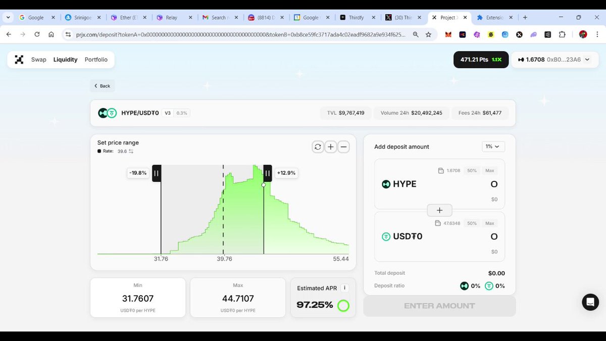 Project X DeFi Platform Interface