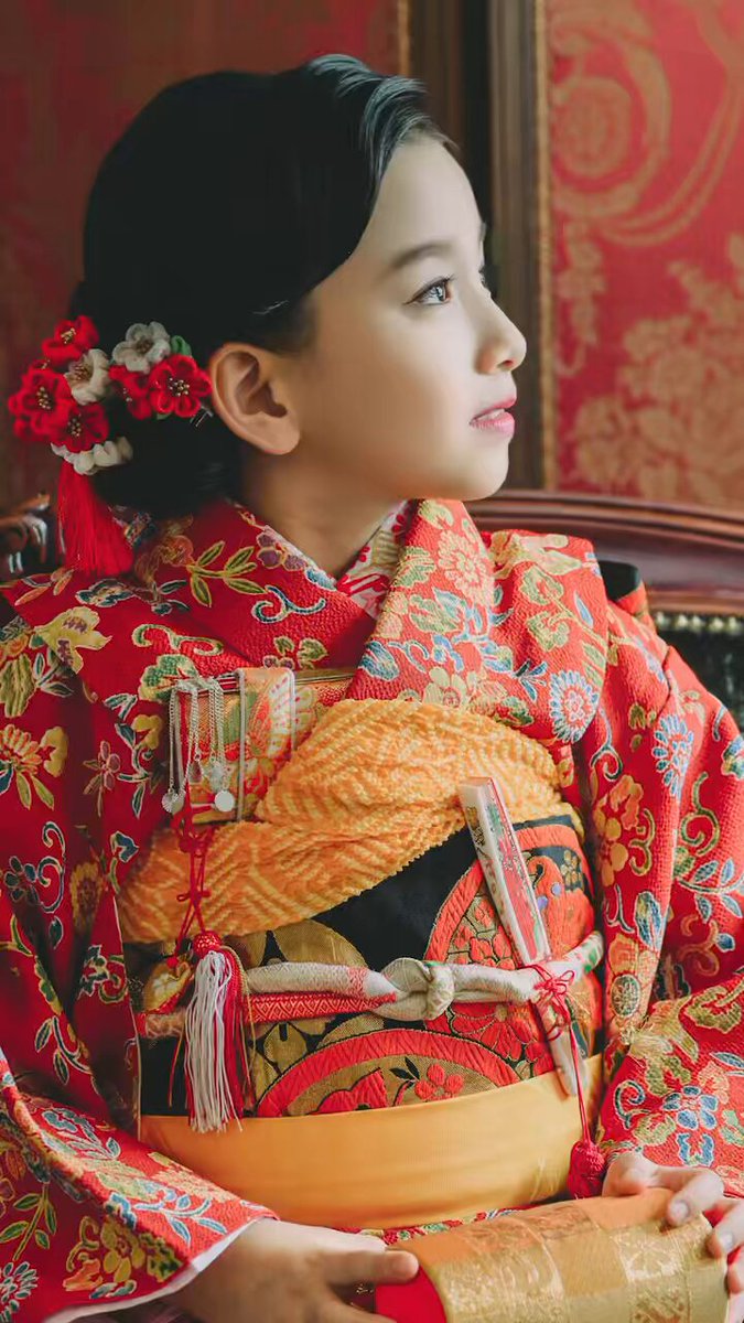 七五三✨女の子 七五三レンタル(3歳女の子被布)3342 ｸﾘｰﾑ色 まり 小花 | 着物