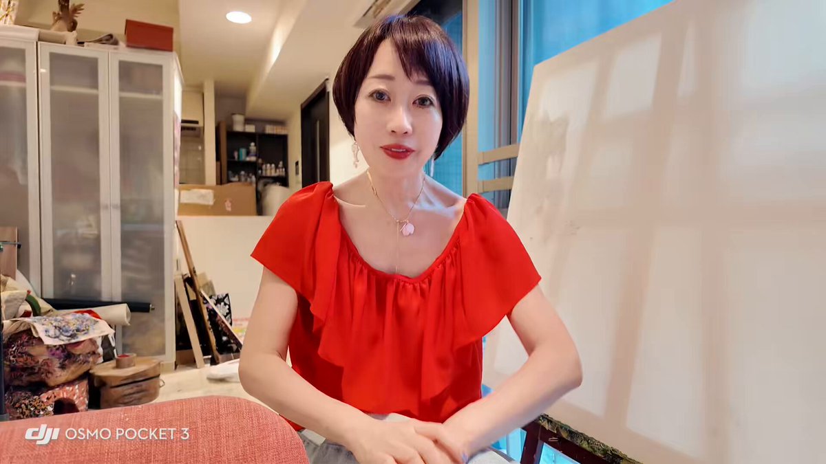 にしまりちゃん(西村麻里さん)★絵画20号★赤富士 西村麻里アートショー2020 | ペンギンの日記
