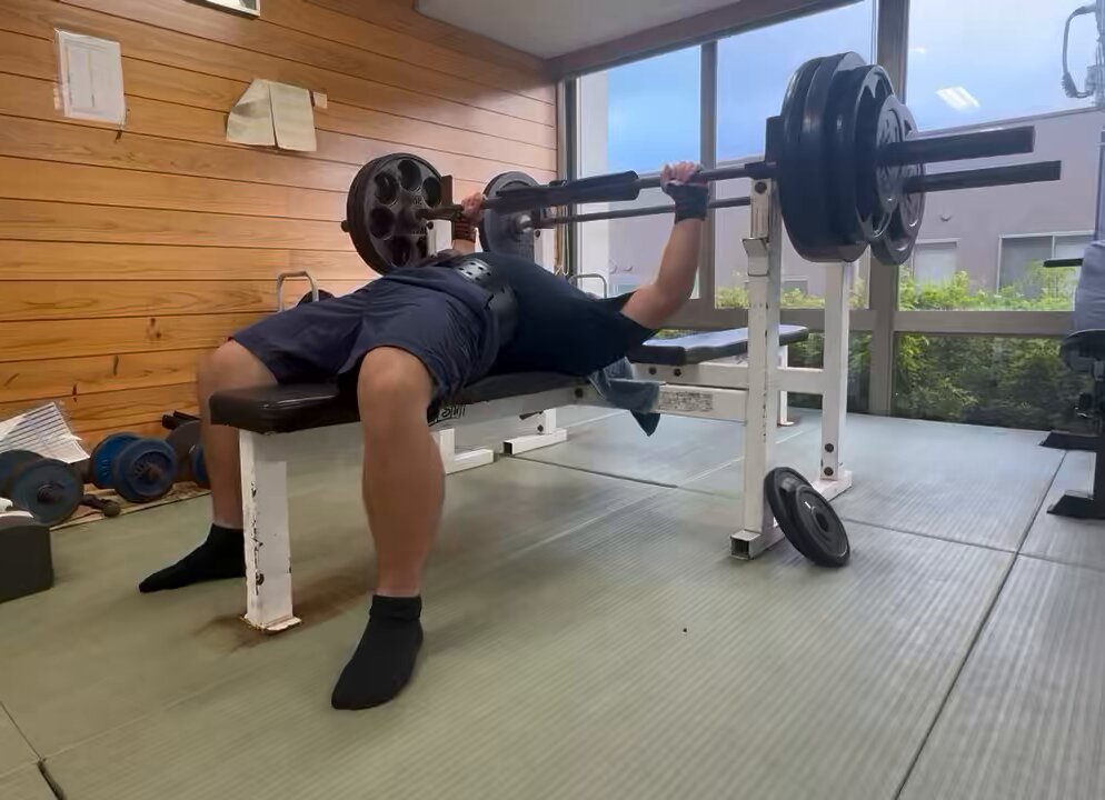 ベンチプレス セーフティパックII / ラバーバーベルセット70kg シャフト180cm