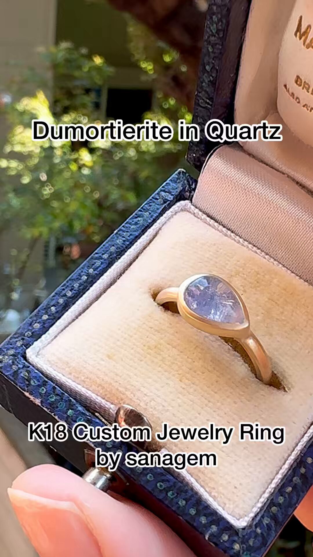 ⭐︎【極上品】天然ブルールチル デュモルチエライト リング k18 天然】ブルールチル デュモルチエライト リング 15.3*9.5mm