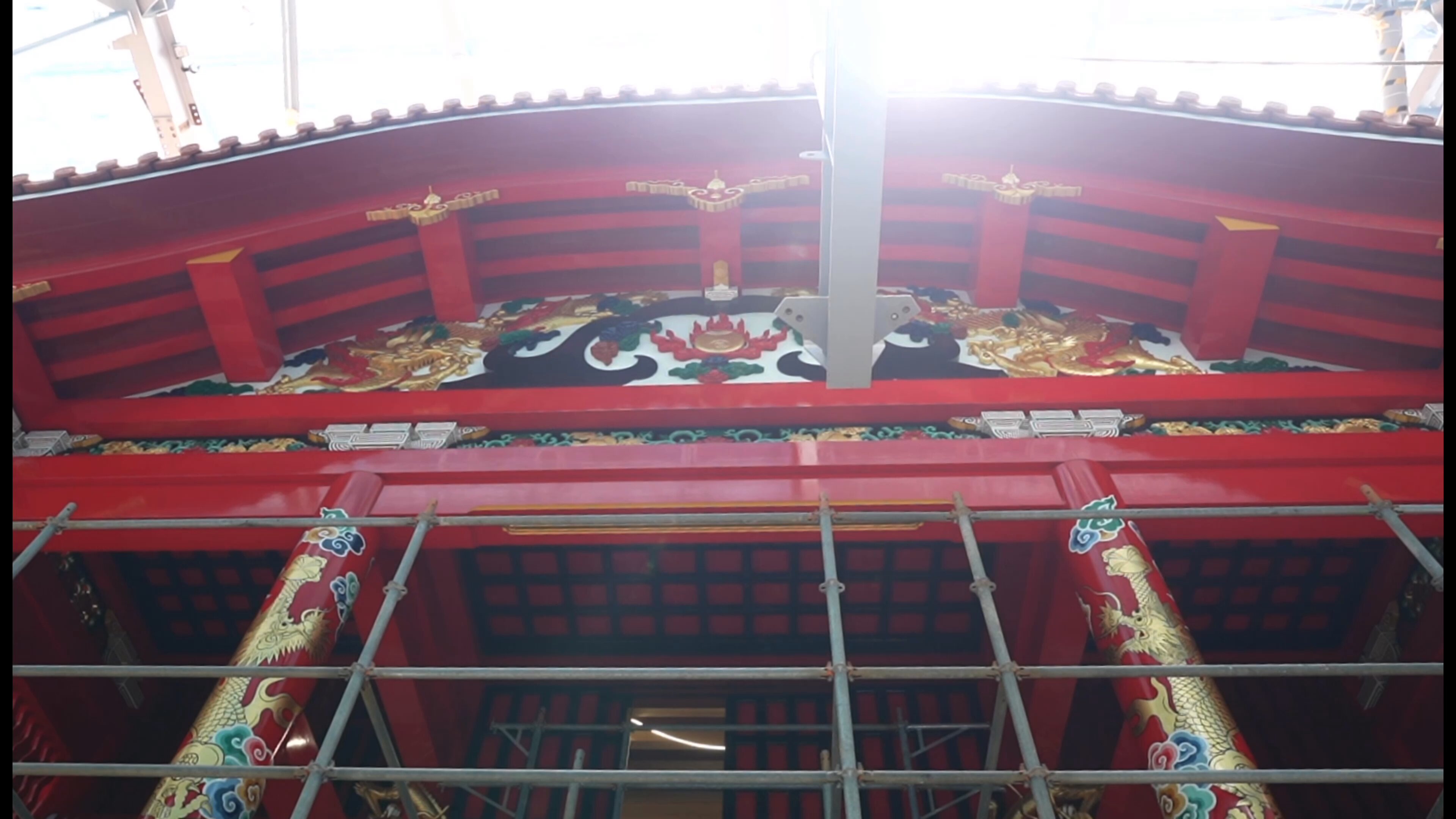 写真パネル貼り 首里城(部分) 写真パネル貼り 首里城(部分)
