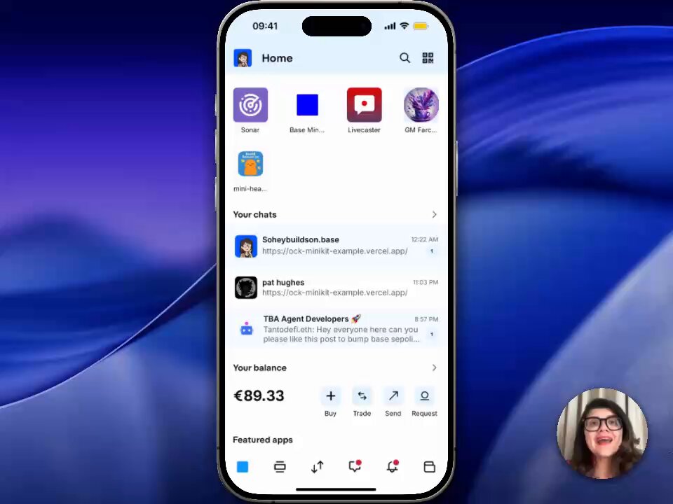 さまざまなMini Appsを表示するBase Appのインターフェース