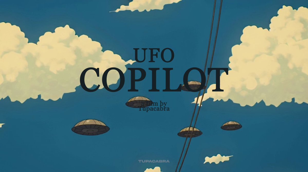UFO Copilot 타이틀 화면, 애니메이션 UFO와 구름
