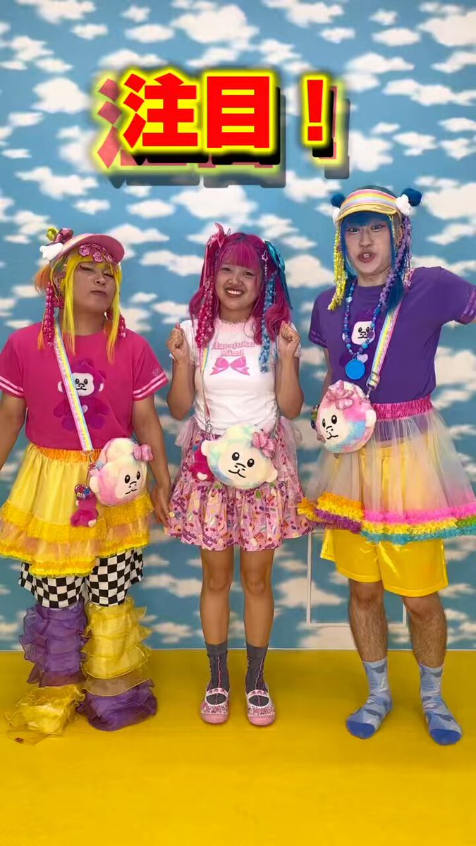 竹ぱら　原宿フェスティバル　ぬいぐるみ3つ　おまけでしなこミニポーチ財布付き 竹下☆ぱらだいす🎍🌈 (@takepara0408) / X