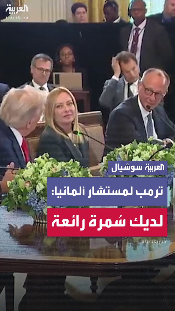 ترمب ممازحًا مستشار ألمانيا فريدرش ميرتس: "تبدو رائعًا بهذه السمرة.. من أين حصلت عليها؟ أريد أن أحصل على سمرة كهذه" 