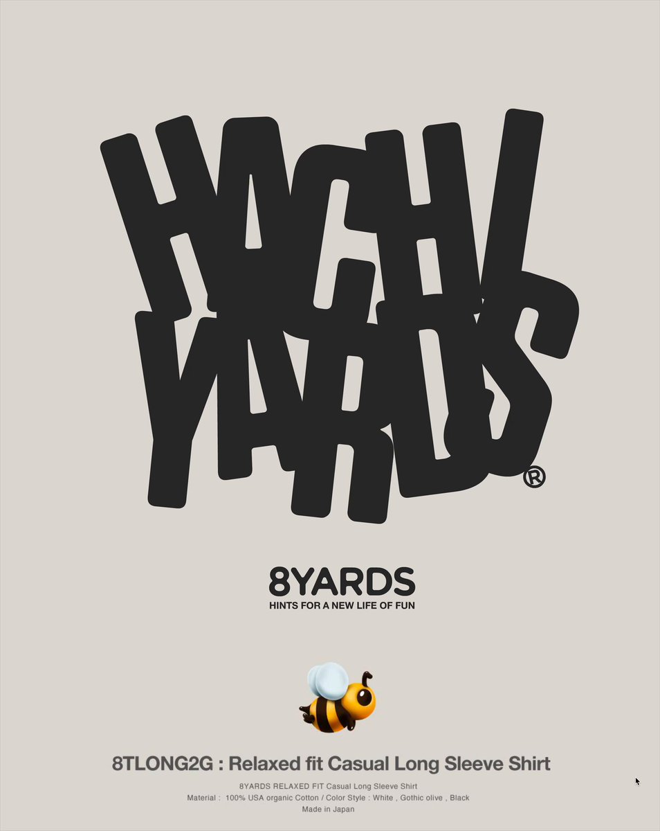 【オリーヴ様新品タグ付】8ヤーズ♪ Typography L オリーヴ様新品タグ付】8ヤーズ♪ Typography L 8YARDS