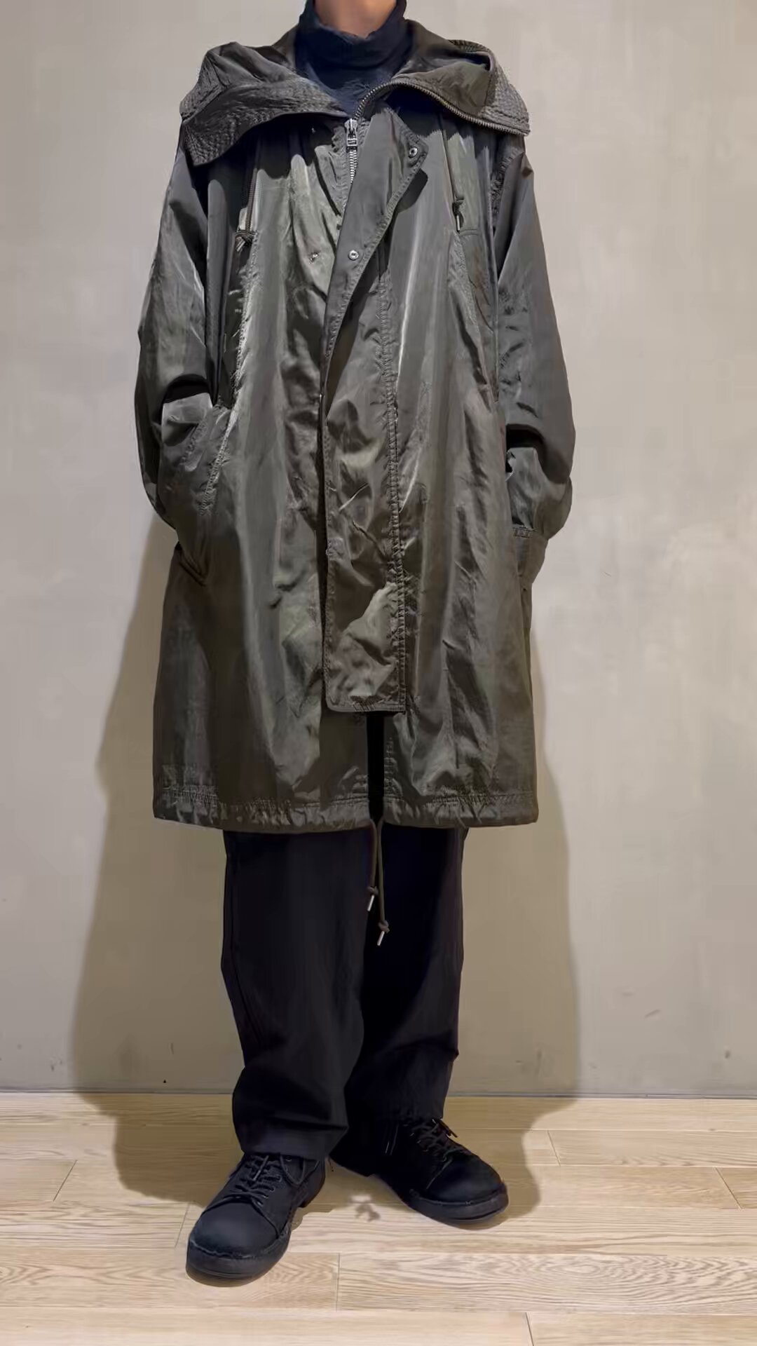 Ground Y ブラック フードコート STAFF STYLING｜THE SHOP YOHJI YAMAMOTO