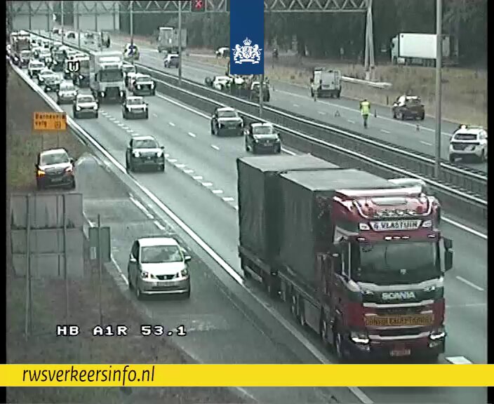 Ongeval op A1 bij Hoevelaken