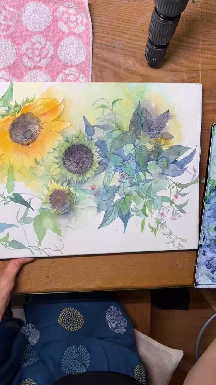 「花持ち 娘」水彩画 5MIN Watercolor demo / Vase of Flowers - YouTube