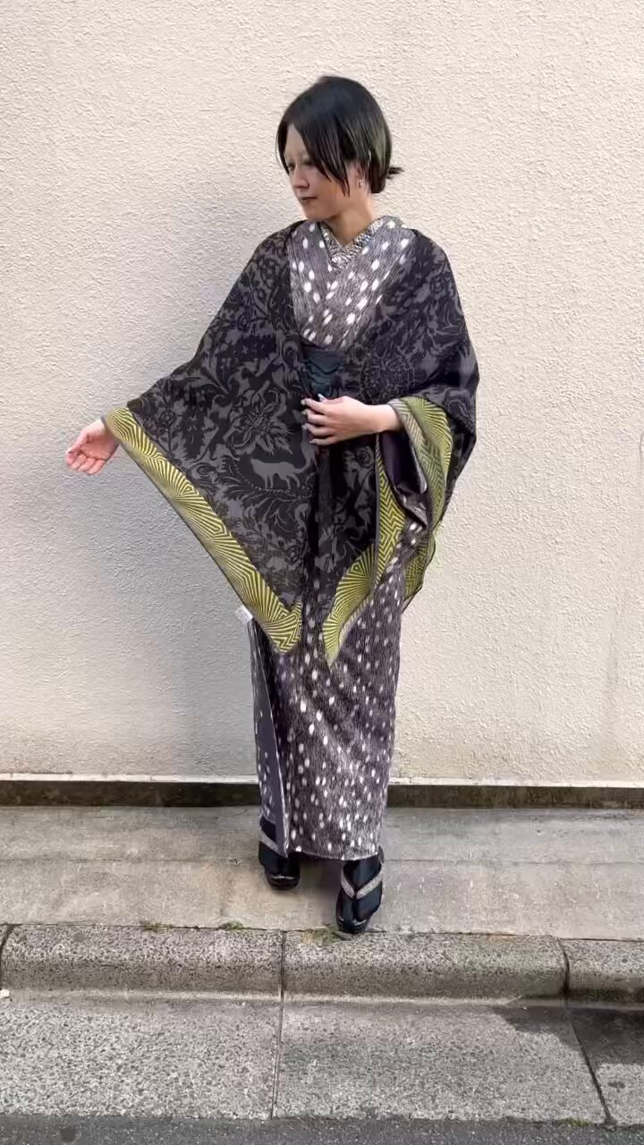 超大判　女優ショール　和装襟付き　ミンク　デミパフ　豪華　約174㎝×約49㎝ 超大判 女優ショール 和装襟付き ミンク デミパフ 豪華 約174