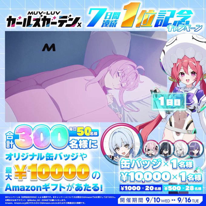 【毎日抽選】マブラヴ ガールズガーデン Amazonギフトカード最大10,000円が当たる！